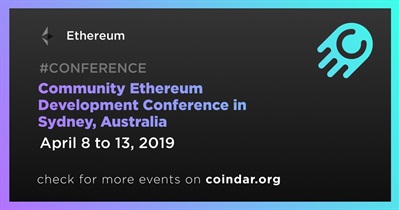 Community Ethereum Development Conference in Sydney, Australia