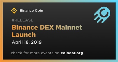 Lanzamiento de la red principal Binance DEX