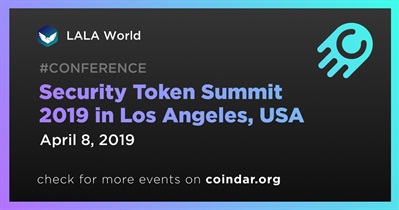 Security Token Summit 2019 sa Los Angeles, USA