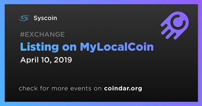 MyLocalCoin पर लिस्टिंग