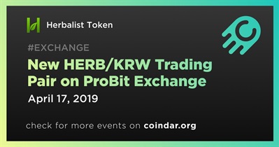 Novo par de negociação HERB/KRW na ProBit Exchange