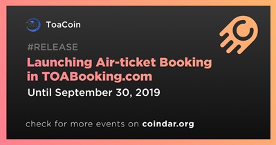 Inilunsad ang Air-ticket Booking sa TOABooking.com