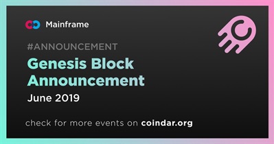 Genesis Block Announcement