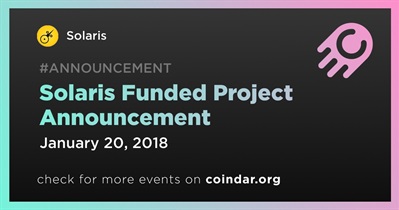 Anuncio de proyecto financiado por Solaris