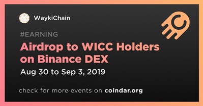 Airdrop sa WICC Holders sa Binance DEX