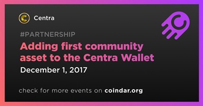 Adding first community asset to the Centra Wallet