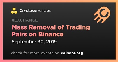 Mass Removal of Trading Pairs on Binance