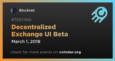 Decentralized Exchange UI Beta