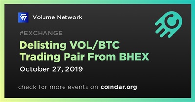 Delisting VOL/BTC Trading Pair From BHEX