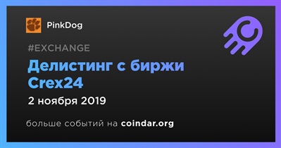 Делистинг с биржи Crex24