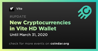 New Cryptocurrencies in Vite HD Wallet