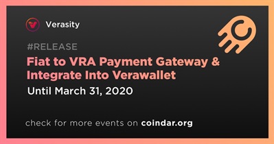 Fiat para gateway de pagamento VRA e integração ao Verawallet