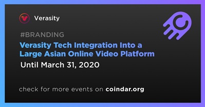 Integração da Verasity Tech em uma grande plataforma de vídeo online asiática