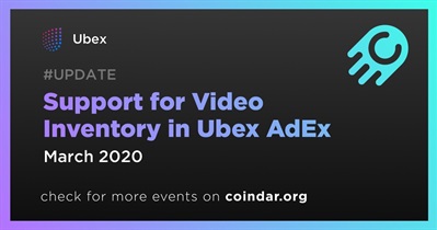 Suporte para inventário de vídeo no Ubex AdEx