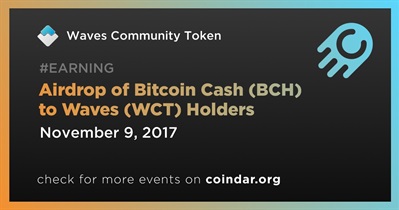 Airdrop of Bitcoin Cash (BCH) to Waves (WCT) Holders