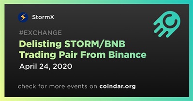 Delisting STORM/BNB Trading Pair From Binance