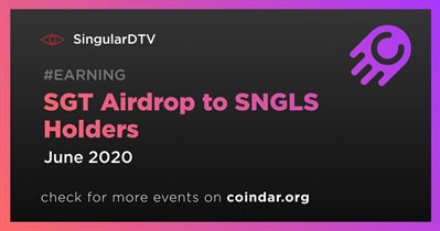 SGT Airdrop to SNGLS Holders