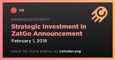 Strategic Investment sa ZatGo Announcement