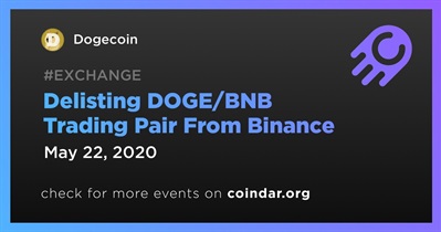 Delisting DOGE/BNB Trading Pair From Binance