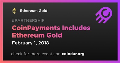 CoinPayments에는 Ethereum Gold가 포함되어 있습니다.