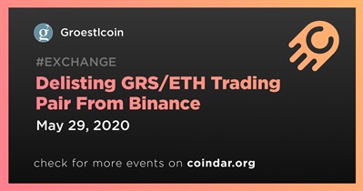 Delisting GRS/ETH Trading Pair From Binance