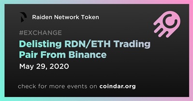 Delisting RDN/ETH Trading Pair From Binance