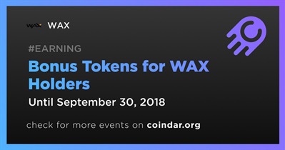 Bonus Tokens for WAX Holders
