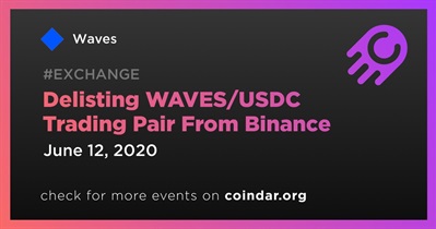 Delisting WAVES/USDC Trading Pair From Binance