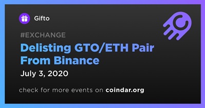 Delisting GTO/ETH Pair From Binance