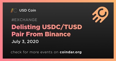 Delisting USDC/TUSD Pair From Binance