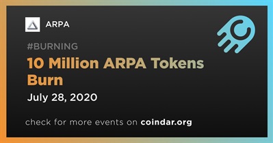 Queima de 10 milhões de tokens ARPA