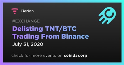 Delisting TNT/BTC Trading From Binance