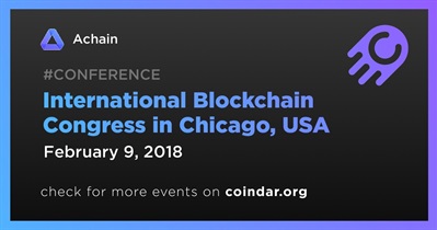 International Blockchain Congress sa Chicago, USA