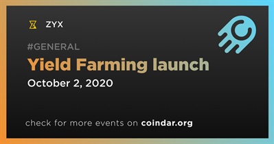 Yield Farming launch