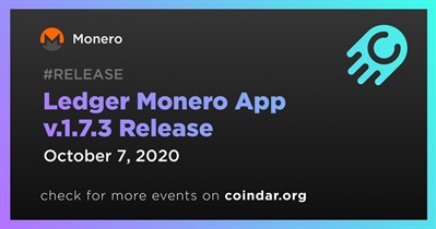 Ledger Monero Uygulaması v.1.7.3 Sürümü