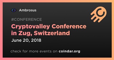 Cryptovalley Conference sa Zug, Switzerland