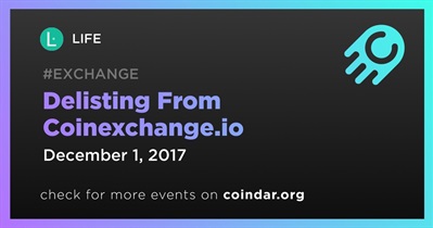 Delisting From Coinexchange.io