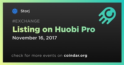 Huobi Pro पर लिस्टिंग