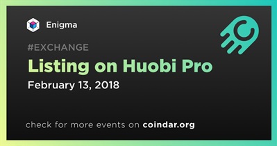 Huobi Pro पर लिस्टिंग