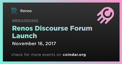 Renos Discourse Forum Launch