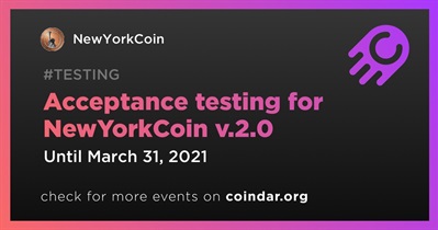 Acceptance testing for NewYorkCoin v.2.0