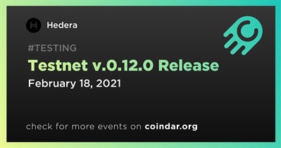 Testnet v.0.12.0 Release