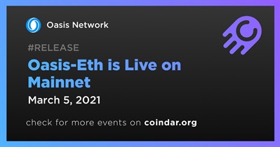 Oasis-Eth is Live on Mainnet
