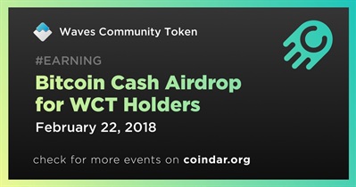 Bitcoin Cash Airdrop dành cho những người nắm giữ WCT