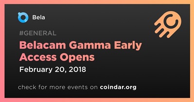 Belacam Gamma Early Access Opens
