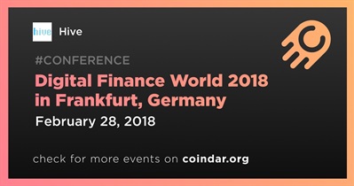 독일 프랑크푸르트에서 열리는 Digital Finance World 2018