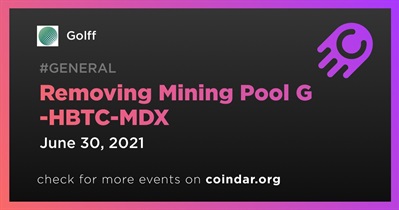 Pag-aalis ng Mining Pool G-HBTC-MDX
