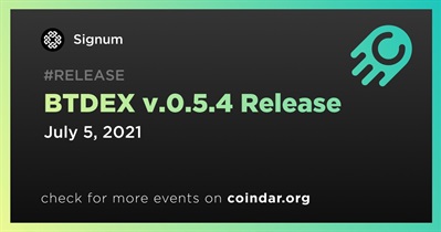 BTDEX v.0.5.4 Release