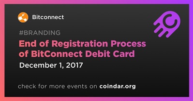 End of Registration Process of BitConnect Debit Card