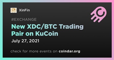 KuCoin पर नई XDC/BTC ट्रेडिंग जोड़ी